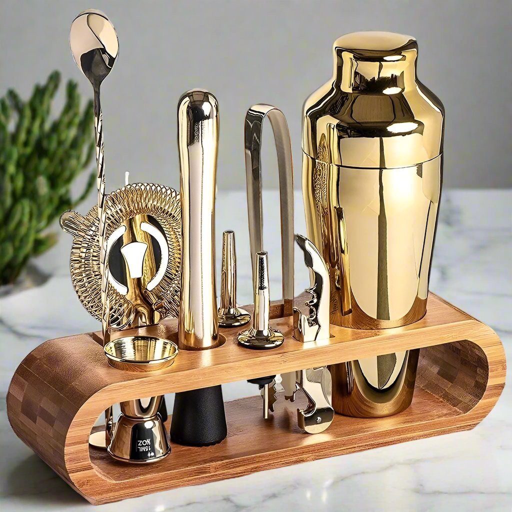 10-Piece Bartender Kit with Bamboo Stand