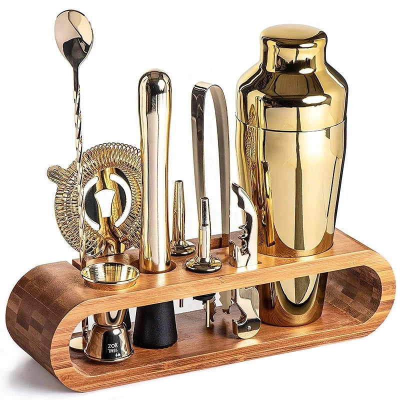 10-Piece Bartender Kit with Bamboo Stand