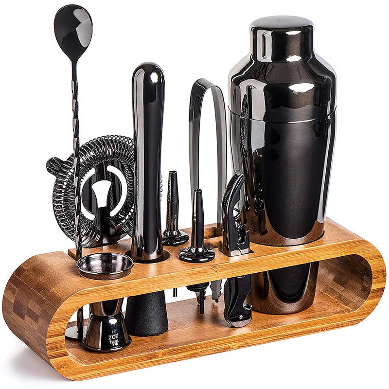 10-Piece Bartender Kit with Bamboo Stand