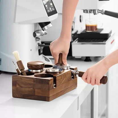 Walnut Coffee Tamper Barista Station