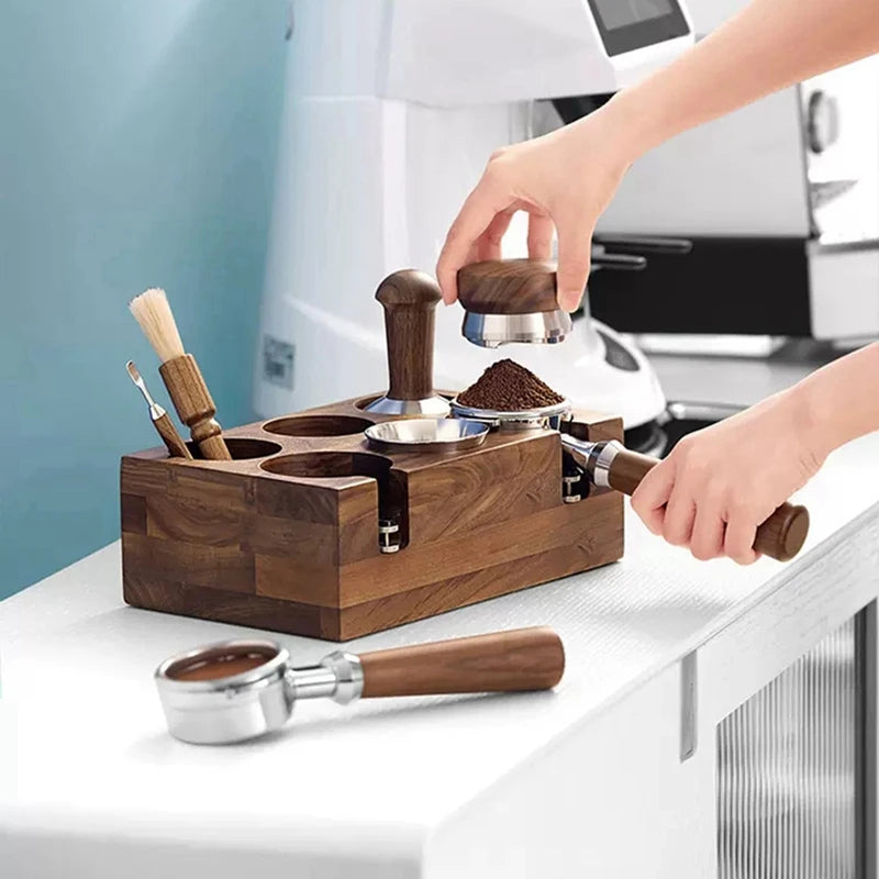 Walnut Coffee Tamper Barista Station